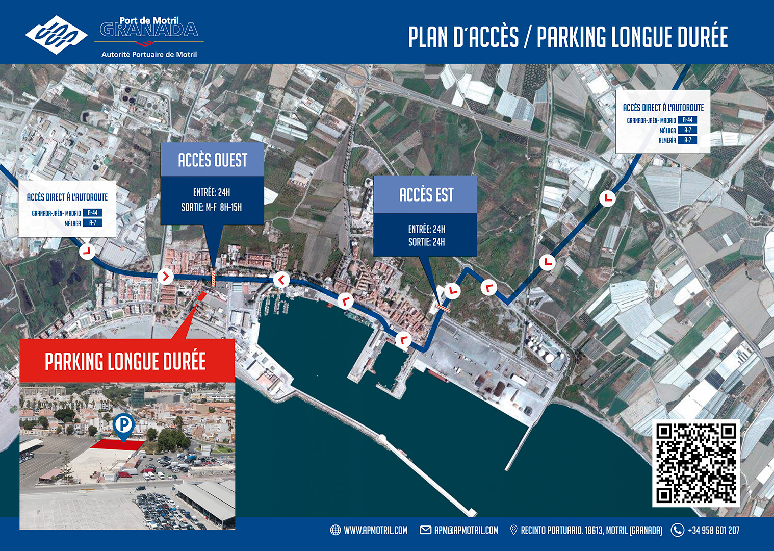 Carte de localisation du parking longue durée